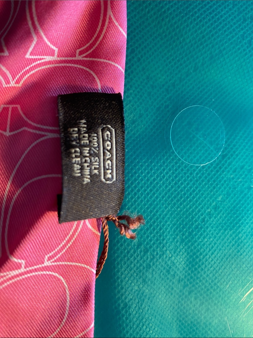 COACH Pink Signature Skinny Scarf Tie - NWT - Picture 5 of 5